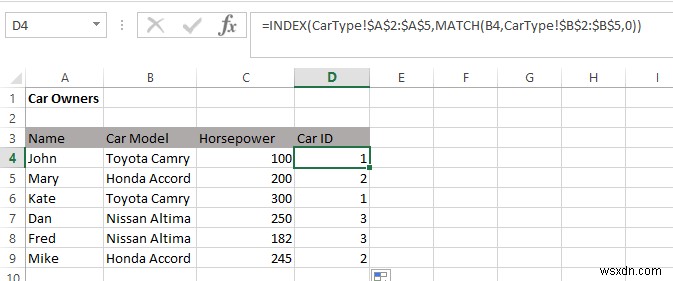 Khi nào sử dụng khớp chỉ mục thay vì hàm VLOOKUP trong Excel 