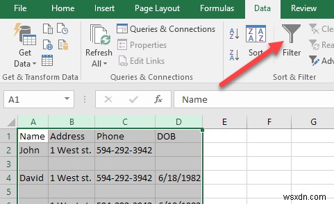 Cách xóa dòng trống trong Excel 