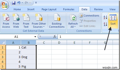 Cách xóa dòng trống trong Excel 