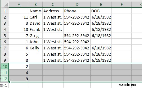 Cách xóa dòng trống trong Excel 