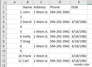 Cách xóa dòng trống trong Excel 