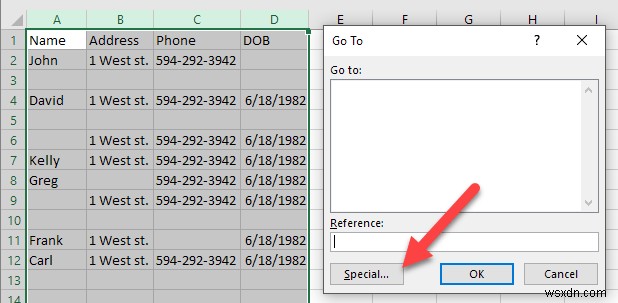 Cách xóa dòng trống trong Excel 