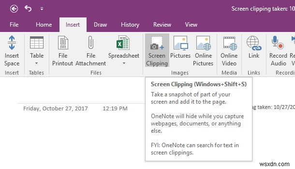 Cách Chụp và Chèn Ảnh chụp màn hình bằng OneNote 