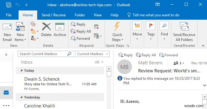 Cách giảm mức sử dụng bộ nhớ Outlook 