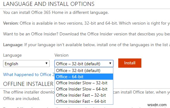 Cách cài đặt Office 64-bit qua Office 365 