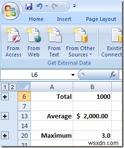 Nhóm các hàng và cột trong một trang tính Excel 