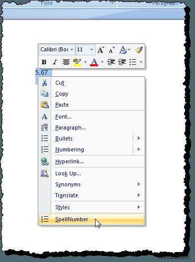 Đánh vần nhanh các số trong Word và Excel 