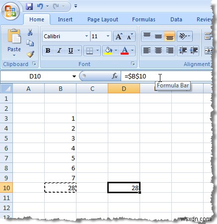 Bảo tồn tham chiếu ô khi sao chép công thức trong Excel 