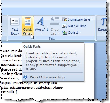 Sử dụng Spike để cắt và dán nhiều mục văn bản trong Word 