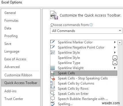 Cách sử dụng tính năng Speak Cells của Excel 