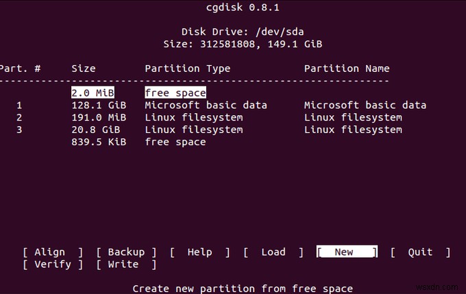 Cách tạo phân vùng đĩa Linux 