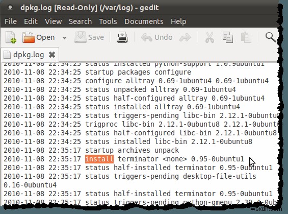 Hiển thị danh sách các gói phần mềm được cài đặt gần đây trong Ubuntu 