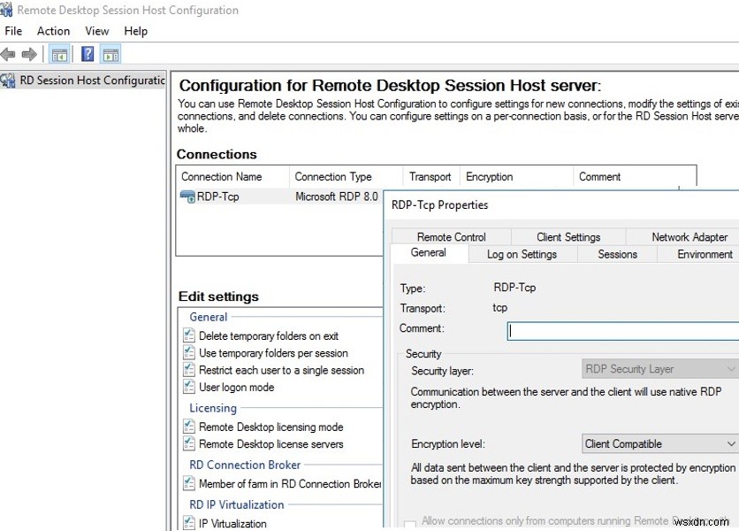 Sử dụng TSADMIN.msc và TSCONFIG.msc Snap-Ins trên Máy chủ Windows Server 2016 RDS 