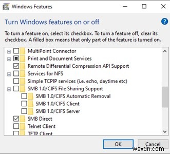 Làm cách nào để Tắt / Bật SMB v 1.0 trong Windows 10 / Server 2016? 