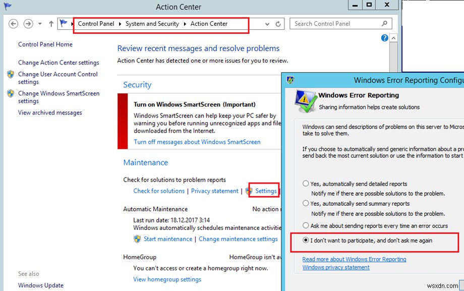 Làm thế nào để vô hiệu hóa báo cáo lỗi Windows và xóa thư mục WER \ ReportQueue trên Windows? 