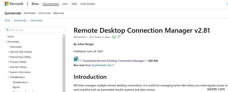 Sử dụng RDCMan (Trình quản lý Kết nối Máy tính Từ xa) trên Windows 