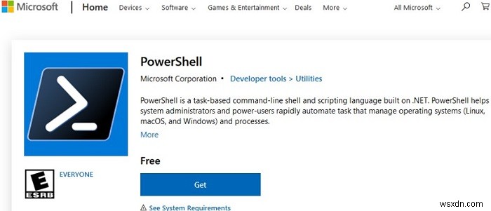 Cập nhật phiên bản PowerShell trên Windows 