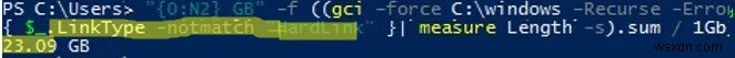 PowerShell:Lấy kích thước thư mục trên đĩa trong Windows 