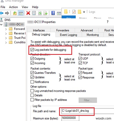 Làm thế nào để kích hoạt tính năng ghi nhật ký truy vấn DNS và phân tích cú pháp tệp nhật ký trên Windows Server? 