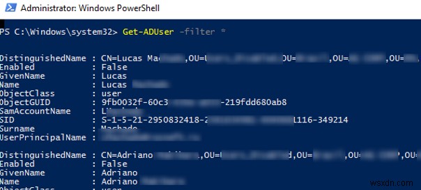 Get-ADUser:Tìm thông tin người dùng Active Directory với PowerShell 