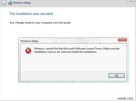 Windows không thể tìm thấy điều khoản cấp phép phần mềm của Microsoft 