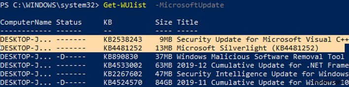 Quản lý các bản cập nhật Windows với PSWindowsUpdate PowerShell Module 