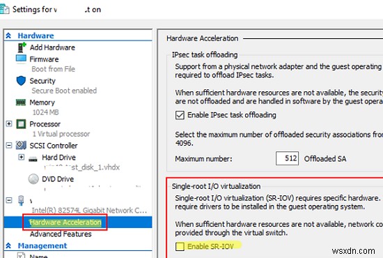 Định cấu hình SR-IOV cho Máy ảo Hyper-V trên Windows Server 