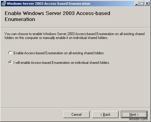 Làm cách nào để kích hoạt tính năng liệt kê dựa trên quyền truy cập (ABE) trên Windows Server? 