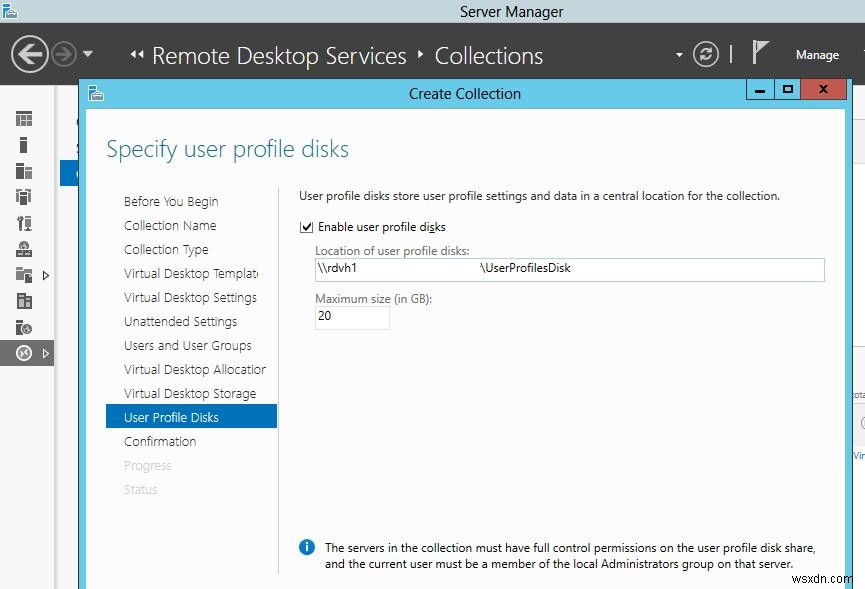 Đĩa hồ sơ người dùng trên Windows Server 2012 R2 / 2016 RDS 