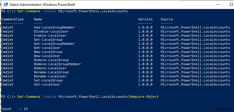 Quản lý người dùng và nhóm cục bộ bằng PowerShell 