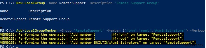 Quản lý người dùng và nhóm cục bộ bằng PowerShell 