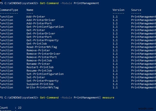 Quản lý máy in và trình điều khiển bằng PowerShell trong Windows 10 / Server 2016 