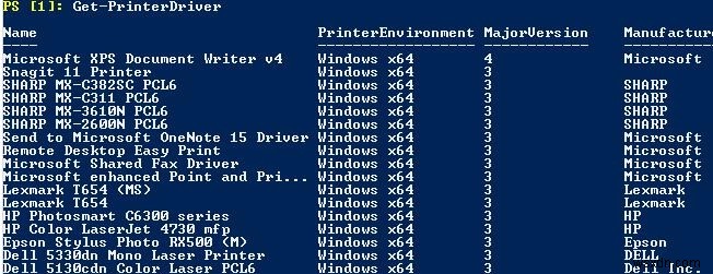 Quản lý máy in và trình điều khiển bằng PowerShell trong Windows 10 / Server 2016 