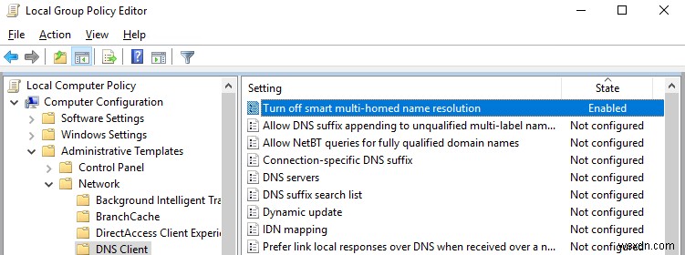 Phân giải DNS qua VPN không hoạt động trên Windows 10 