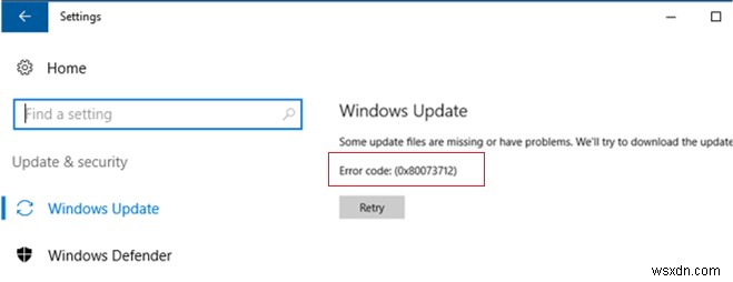 Sửa lỗi Windows Update và DISM 0x80073712 trên Windows Server 2016 / Windows 10 