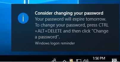 Thông báo thay đổi mật khẩu khi mật khẩu người dùng AD sắp hết hạn 