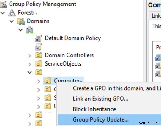 Cập nhật Thiết đặt Chính sách Nhóm trên Máy tính Miền Windows 