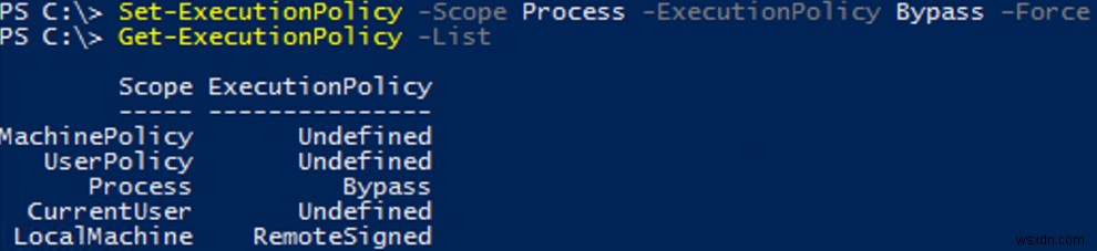 Định cấu hình chính sách thực thi tập lệnh PowerShell 