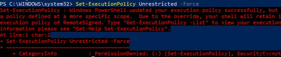 Định cấu hình chính sách thực thi tập lệnh PowerShell 