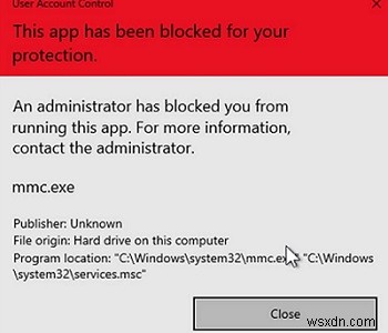 UAC:Ứng dụng này đã bị chặn để bảo vệ bạn trên Windows 10 