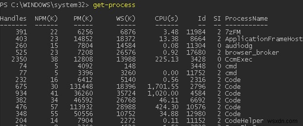 Quản lý các quy trình của Windows với PowerShell 