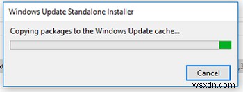 Windows Update gặp khó khăn khi sao chép các gói vào bộ nhớ cache cập nhật 