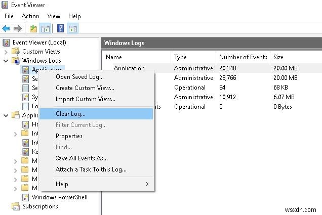 Cách xóa nhật ký sự kiện của Windows bằng PowerShell hoặc Wevtutil 