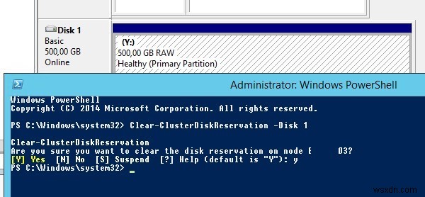 Tài nguyên được yêu cầu đang được sử dụng:Lỗi cụm đĩa trong Windows Server 2012 R2 