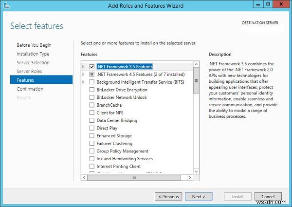 Cách cài đặt .NET Framework 3.5 trên Windows Server 2012 R2 