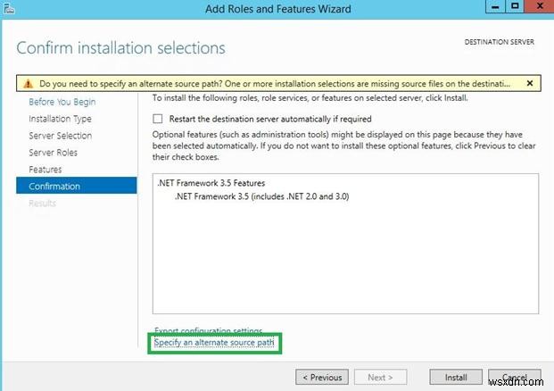 Cách cài đặt .NET Framework 3.5 trên Windows Server 2012 R2 