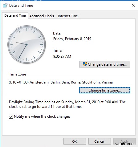 Khắc phục:Đồng hồ quay trở lại sai thời gian sau khi máy tính (Máy chủ) khởi động lại 