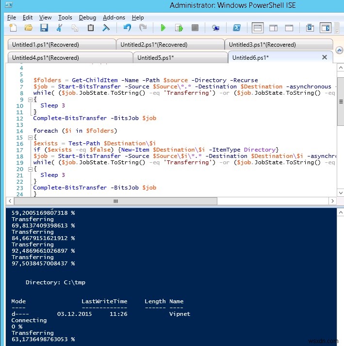 Sao chép các tệp lớn qua mạng không đáng tin cậy bằng BITS và PowerShell 