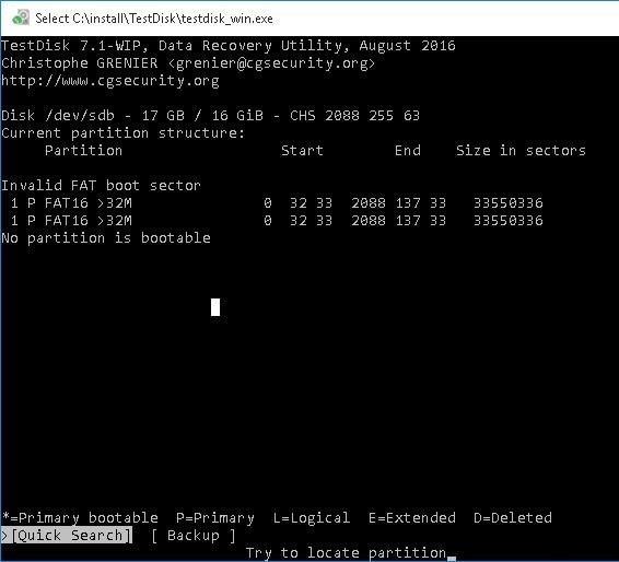 Khôi phục tệp từ phân vùng RAW bằng TestDisk 