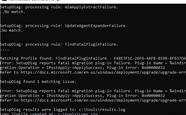 Sử dụng SetupDiag.exe để chẩn đoán lỗi nâng cấp Windows 10 